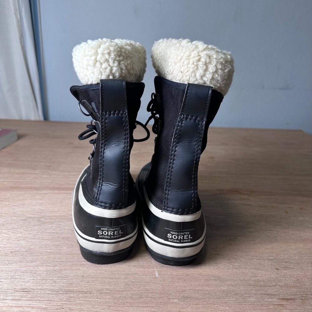 Sorel Winter Carnival Black White Waterproof Snow Boots NL3483-011 Womens 8 - Picture 9 of 10